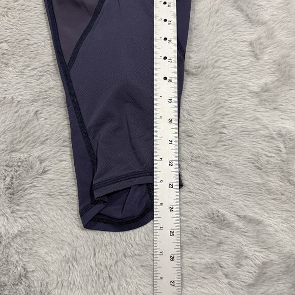 Lululemon Pants Womens 10 Purple Black Pace Rival Crop Activewear Side Pockets - Picture 10 of 11